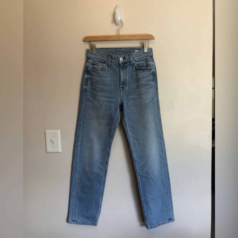 AYR The Bud Jeans High Rise Straight Leg Light Wash Kiki Size 25 Short - Picture 3 of 6